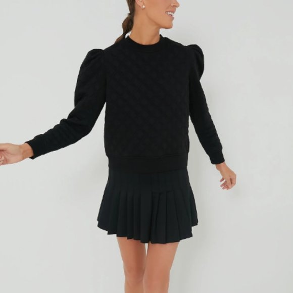 Mango Sweaters - Mango Black Puff Sleeve Sweatshirt - Black